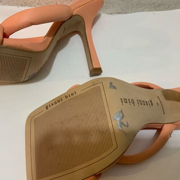 Gianni Bini Bement Leather Tubular Thong Dress Sandals corral - Picture 8 of 10